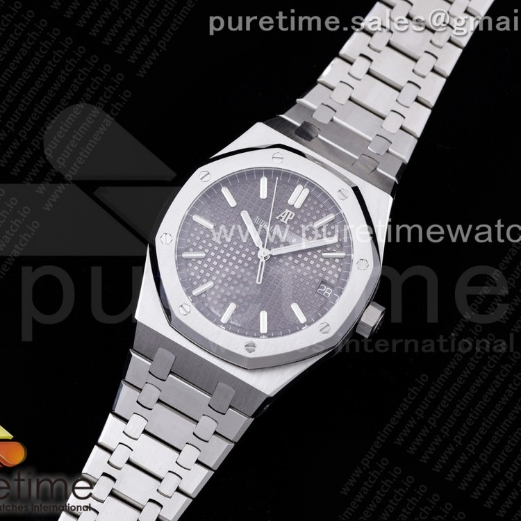 OM공장 V2 15500 그레이다이얼 브레이슬릿 Royal Oak 41mm 15500 SS Gray Textured Dial on SS Bracelet MIYOTA 9015 V2