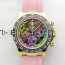 GET공장 롤렉스 데이토나 옐로우골드금통 컬러스켈레톤다이얼 러버스트랩 Daytona PVD Carbon Bezel YG GETF Best Blacken Skeleton Color Dial on Pink Rubber Strap SA4130