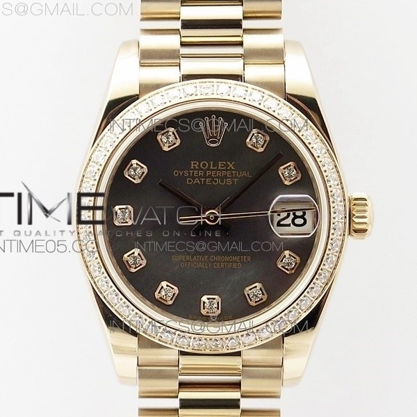 BP공장 롤렉스 데이저스트 31 로즈골드금통 자개다이얼 브레이슬릿2813 Datejust 31mm 278275 RG Dia Bezel Gray MOP Crystal Markers Dial on RG President Bracelet