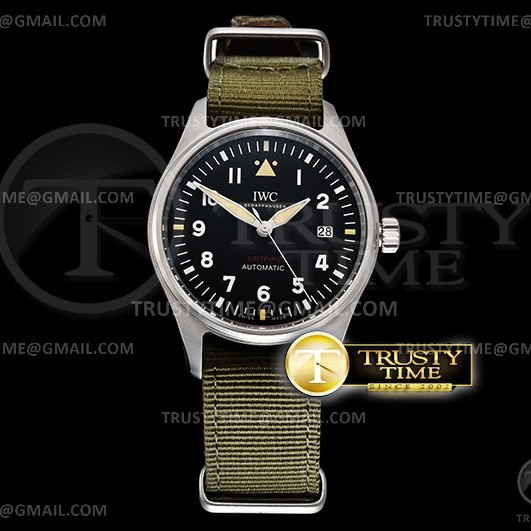 MK공장 스핏파이어 블랙다이얼 나일론스트랩 Pilot SpitFire IW326801 SS/NY MKF MY9015