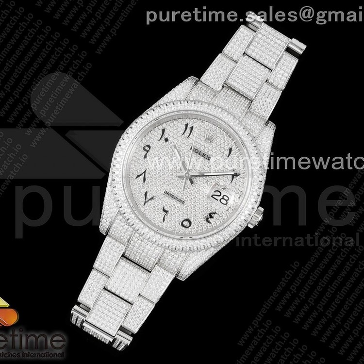 JD공장 롤렉스 데이저스트41 스틸 풀다이아몬드파베 아랍인덱스 오이스터브레이슬릿 Datejust 41 SS Full Diamonds JDF 1:1 Best Edition on Bracelet A2824