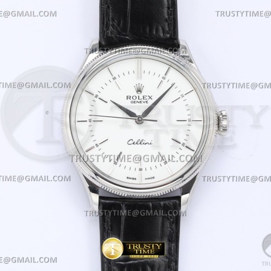EW공장 롤렉스 셀리니 타임 50505 스틸 화이트다이얼 가죽스트랩 Cellini Time 50505 SS/LE White Stick EWF Asia 3132
