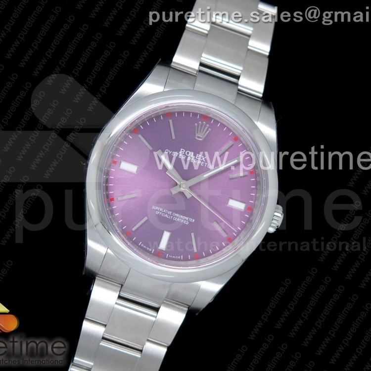 GM공장 롤렉스 오이스터퍼페츄얼 39MM 904L스틸케이스 레드그레이프다이얼 브레이슬릿 Oyster Perpetual 39mm 114300 Red Grape Dial on SS Bracelet SA3132