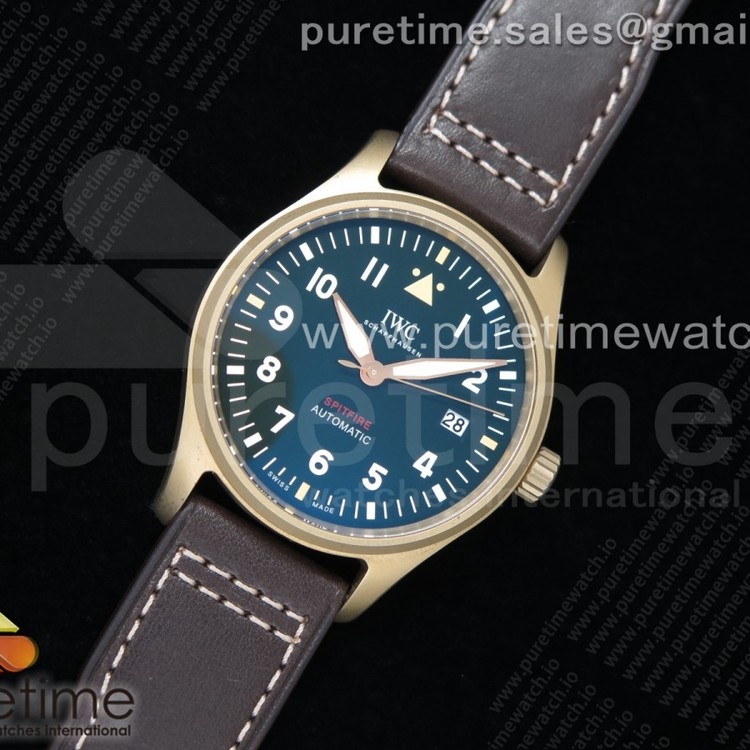 MK공장 마크18 스핏파이어 브론즈케이스 그린다이얼 가죽스트랩 Spitfire Automatic Bronze IW326802 Green Dial on Brown Leather Strap MIYOTA 9015