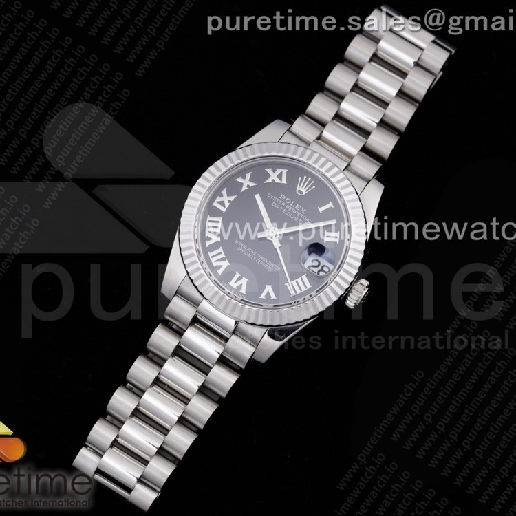 GM공장 롤렉스 데이저스트 31 블랙다이얼 브레이슬릿 DateJust 31 Ladies 278289 GMF 316L Steel Black Dial Roman Markers on President Syle Bracelet