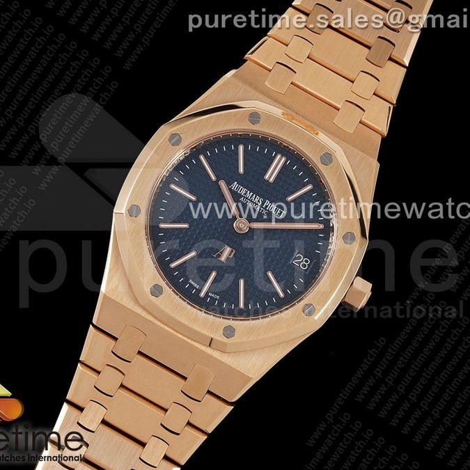 ZF공장 오데마피게 로얄오크 15202 점보 로즈골드금통 Royal Oak 39mm 15202 RG ZF 1:1 Best Edition Blue Textured Dial on RG Bracelet A2121