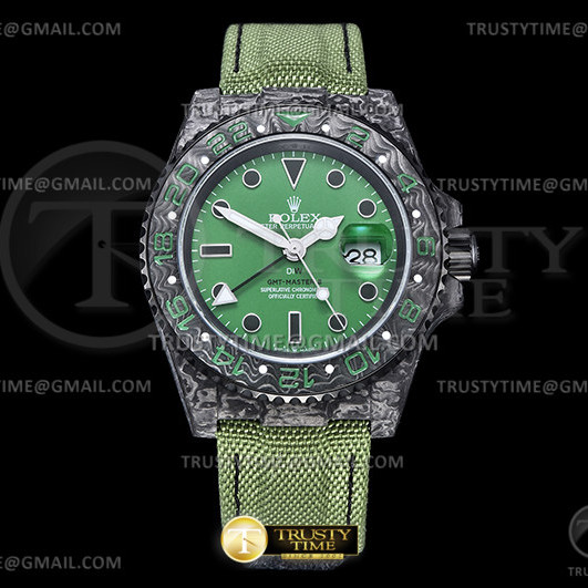 OM공장 롤렉스 GMT마스터2 DIW 헌터 카본 그린다이얼 페브릭스트랩 GMT Master II DIW Hunter FC/LE Green OMF A3186 CHS