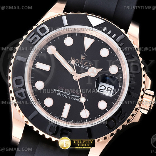 EW공장 롤렉스 요트마스터 40 로즈골드금통 블랙다이얼 러버스트랩 YachtMaster 126655 40mm RG/RU Blk EWF A3235