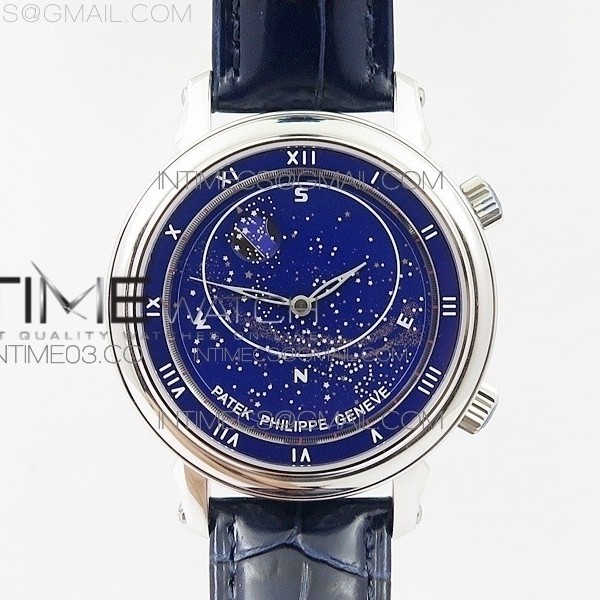 TW공장 파텍필립 6104P 문 스틸 블루다이얼 블루가죽스트랩 6104P MOON SS BLUE DIAL ON BLUE LEATHER STRAP A240 V2