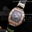 KV공장 V3 RM011 로골 크리스탈다이얼 러버 RM011 RG Chrono KVF 1:1 Best Edition Crystal Dial Black on Black Rubber Strap A7750 V3
