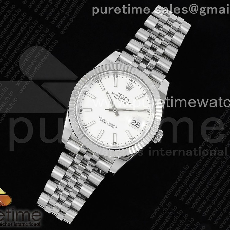DIW공장 롤렉스 데이저스트 41 스틸 화이트다이얼 플루티드베젤 쥬빌레브레이슬릿 DateJust 41 126334 DIWF 1:1 Best Edition 904L Steel White Stick Dial on Jubilee Bracelet SA3235