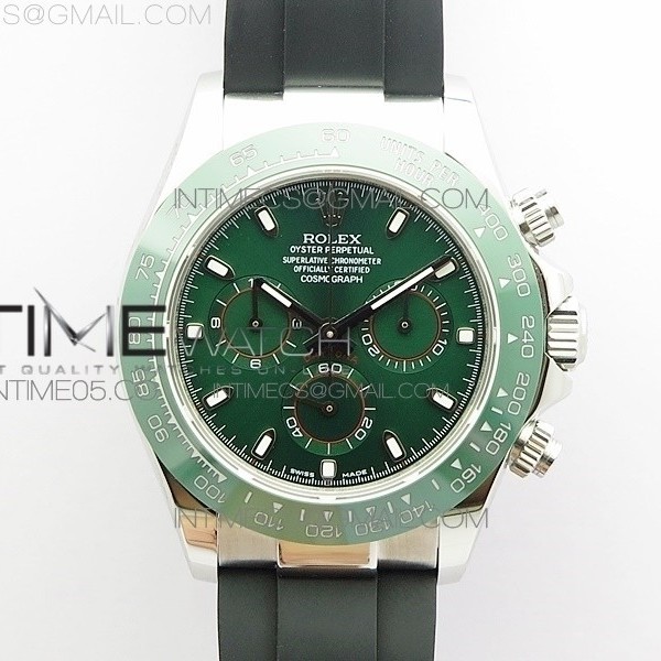UB공장 세라토나 그린다이얼 러버 Daytona 116515 SS UBF Best Edition Green Stick Markers Dial on Rubber Strap A7750