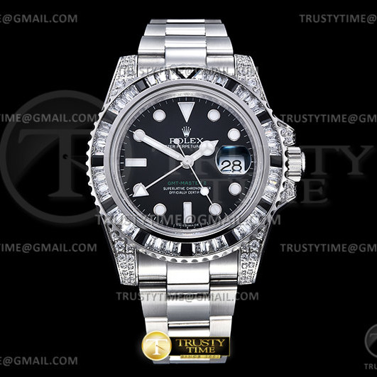 GM공장 V3 젬티 바게트베젤 블랙다이얼 3186 GMT Master II Blk/Wh 904 Dia SS/SS Blk GMF A3186 CH