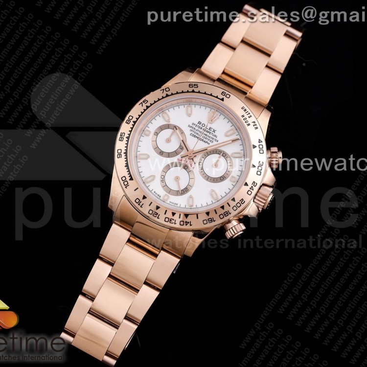 TW공장 데이토나 로골 화이트다이얼 4130 Daytona RG TWF RG Bezle White Dial on RG Brcelet A4130