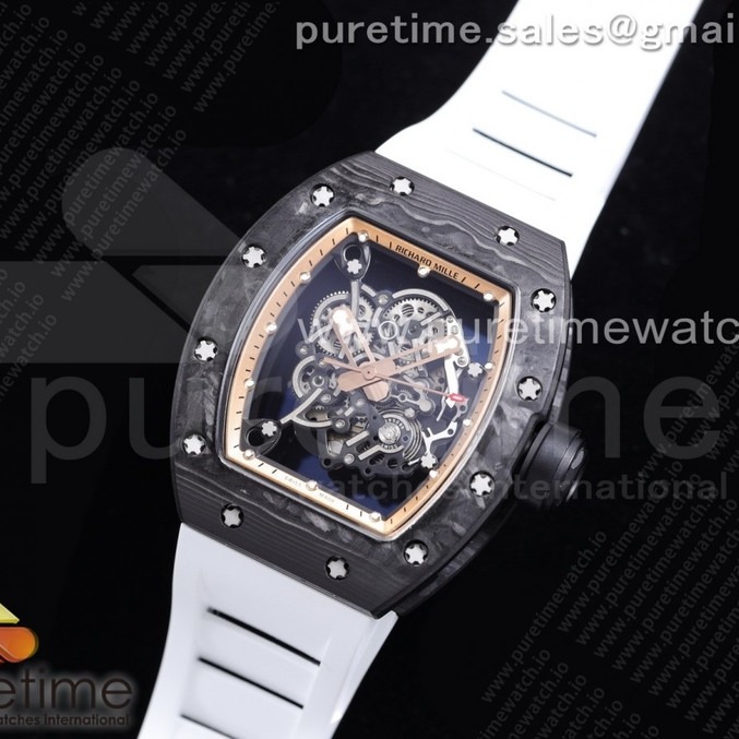 KV공장 RM055 V3 스켈레톤다이얼 러버 RM055 NTPT KVF Best Edition Skeleton Dial Gold on White Rubber Strap MIYOTA8215 V3