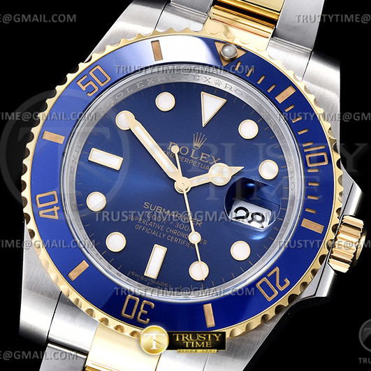 EW공장 롤렉스 서브마리너 40 청콤 옐로우골드콤비 A3135무브먼트 Submariner 116613LB 904L YG/SS Blue EWF A3135