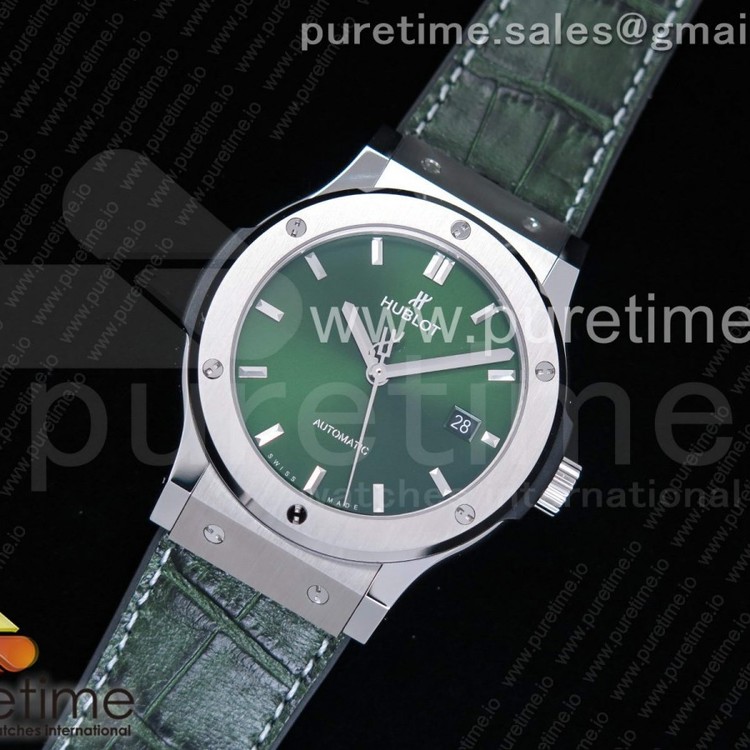 JJ공장 위블로 클래식퓨전 티타늄 그린다이얼 그린가죽스트랩Classic Fusion 42mm Titanium Green Dial on Green Gummy Strap A2892