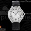 AF공장 발롱42미리 화이트다이얼 악어스트랩 2824 Ballon Bleu 42mm SS AF 1:1 Best Edition White Textured Dial Diamonds Bezel on Black Leather Strap A2824
