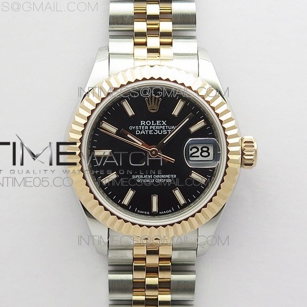 BP공장 롤렉스 데이저스트 28 로즈골드콤비 블랙다이얼 2671 Datejust 28mm 279173 SS/RG BP Best Edition Black Stick Markers Dial on SS/RG Jubilee Bracelet ETA2671