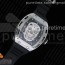 리차드밀 RM052 유광실버 풀페이브다이아몬드 스컬다이얼 블랙러버스트랩 RM052 Polished SS Full Paved Diamonds Skull Dial on Black Rubber Strap MIYOTA8215
