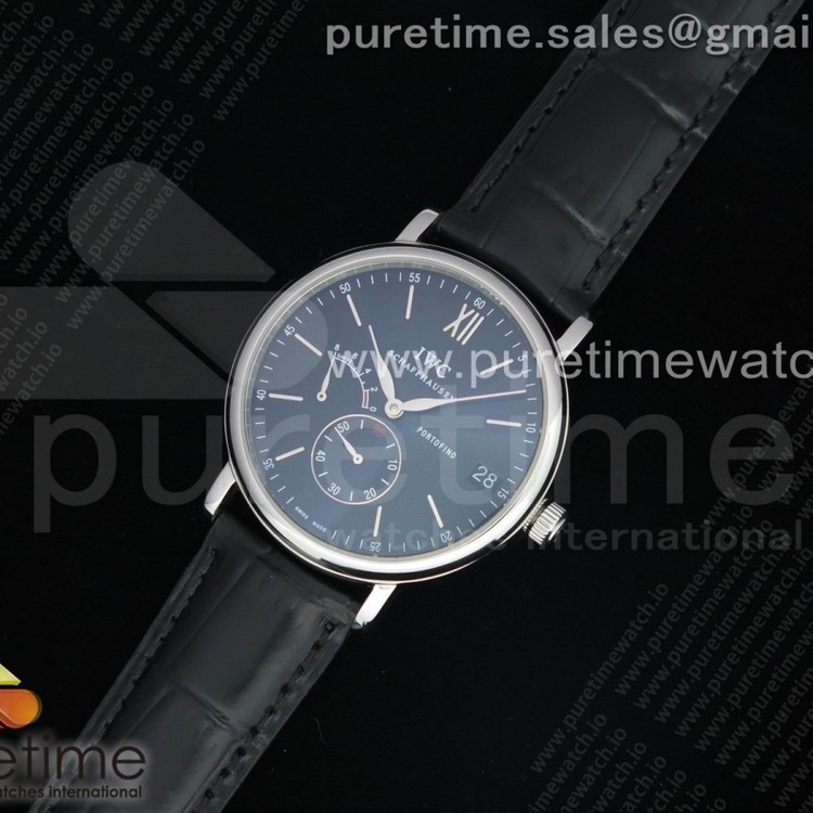 포르토피노 블랙다이얼 가죽스트랩 Portofino Fake Power Reserve SS Black Dial on Black Leather Strap A23J