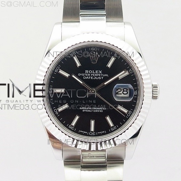 BP공장 2824무브 롤렉스 데이저스트2 41 스틸 블랙다이얼 오이스터브레이슬릿 DATEJUST II 126334 41MM SS BLACK DIAL STICKS MAKERS ON OYSTER BRACELET