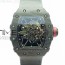 KV V2 리차드밀 RM035-01 카본 레드크라운 그레이나일론스트랩 RM035-01 FORGED CARBON CASE V2 SKELETON DIAL RED CROWN ON GRAY NYLON STRAP MIYOTA8215