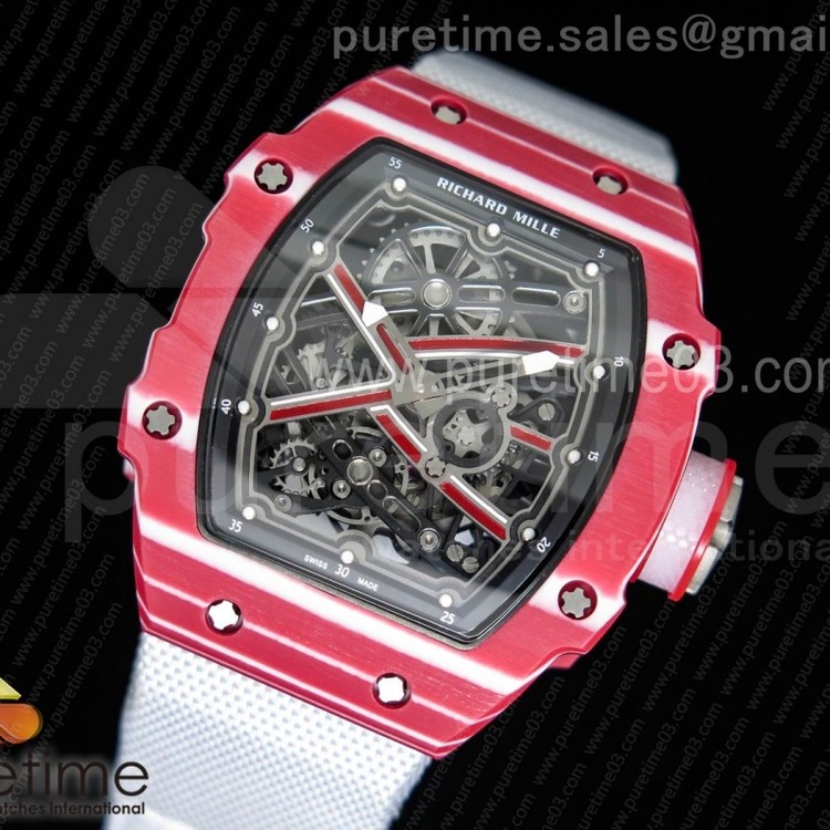 리차드밀 RM67-02 하이점프 스켈레톤다이얼 화이트나일론스트랩 RM 67-02 High Jump Skeleton Dial on White Nylon Strap 6T51
