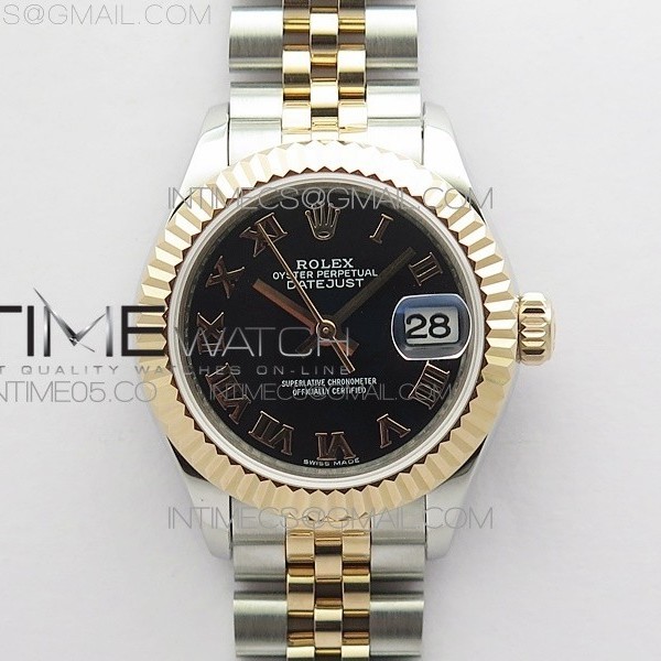 BP공장 롤렉스 데이저스트 28 로즈골드콤비 블랙다이얼 2671 Datejust 28mm 279173 SS/RG BP Best Edition Black Roman Markers Dial on SS/RG Jubilee Bracelet ETA2671