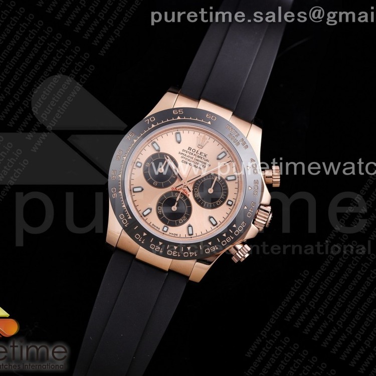 TW공장 세라토나 로골 로골다이얼 러버 4130 Daytona RG TWF Black Ceramic Bezle RG Dial on Black Rubber Strap A4130