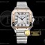 3K공장 산토스 40MM 로골콤비 화이트다이얼 스마트링크브레이슬릿 Santos De Cartier Mens XL RG/SS White 3KF MY9015