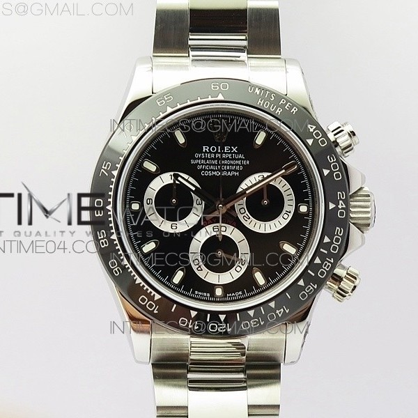 JH공장 세라토나 블랙다이얼 브레이슬릿 DAYTONA 116519LN BLACK DIAL STICKS MAKERS CERAMIC BEZEL ON SS BRACELET A4130