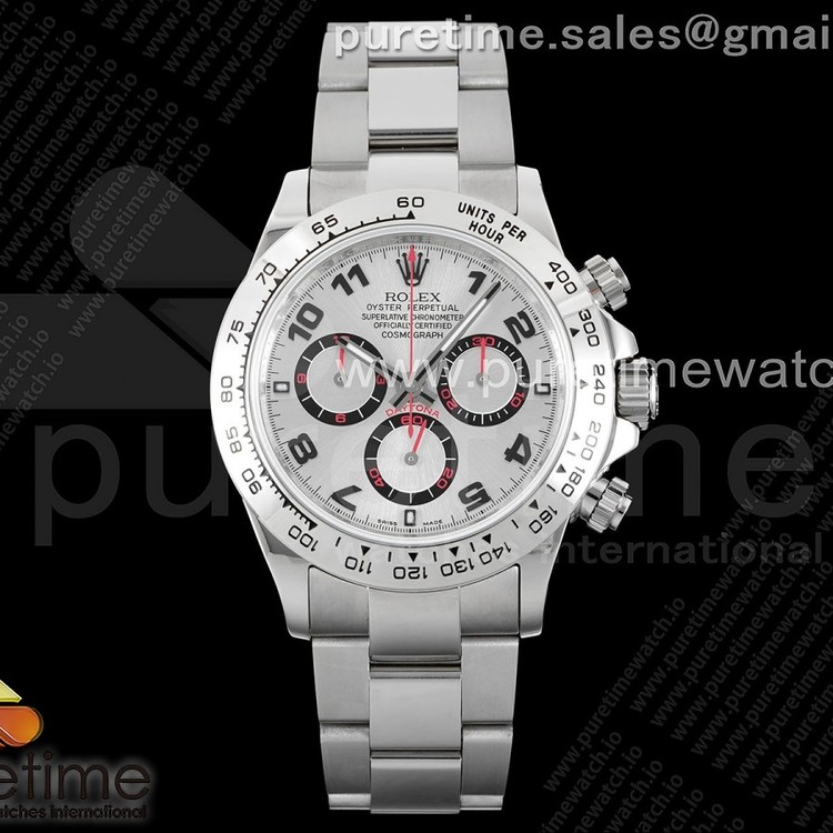 VR공장 롤렉스 스틸 데이토나 실버레이싱다이얼 7750무브먼트 브레이슬릿 Daytona 116509 VRF 1:1 Best Edition Silver Numerals Dial on SS Bracelet A7750