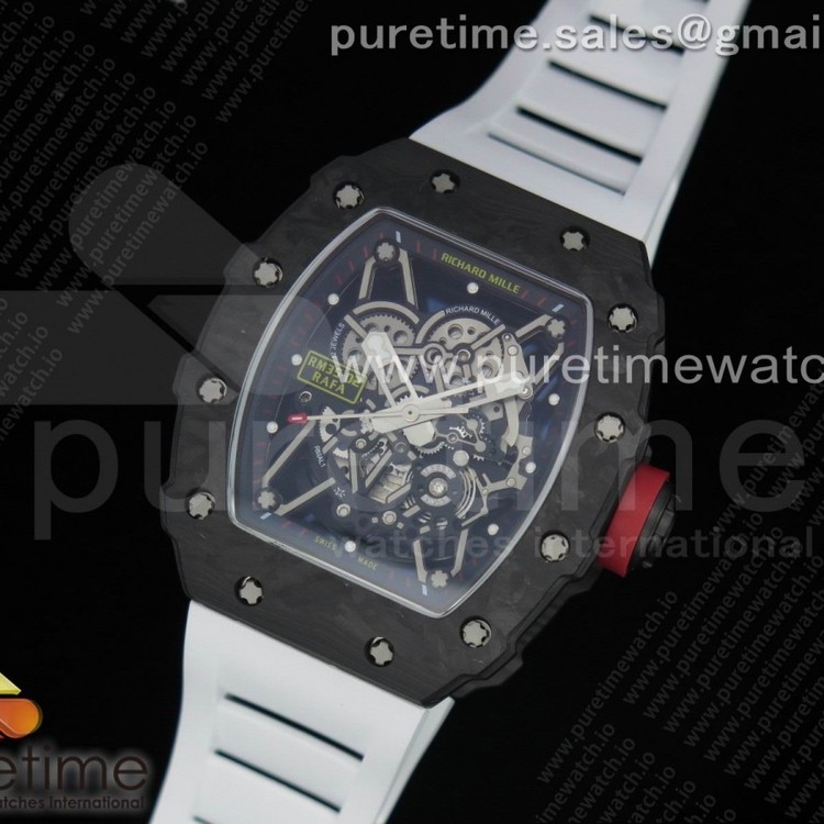 KV공장 V3 리차드밀 RM035-02 스켈레톤다이얼 러버스트랩 RM035-02 Skeleton Dial Red on White Rubber Strap MIYOTA8215 V3