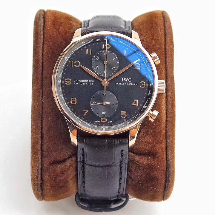 ZF공장 IWC 포르투기저 3714 크로노그래프 로즈골드 금통 블랙다이얼 v3