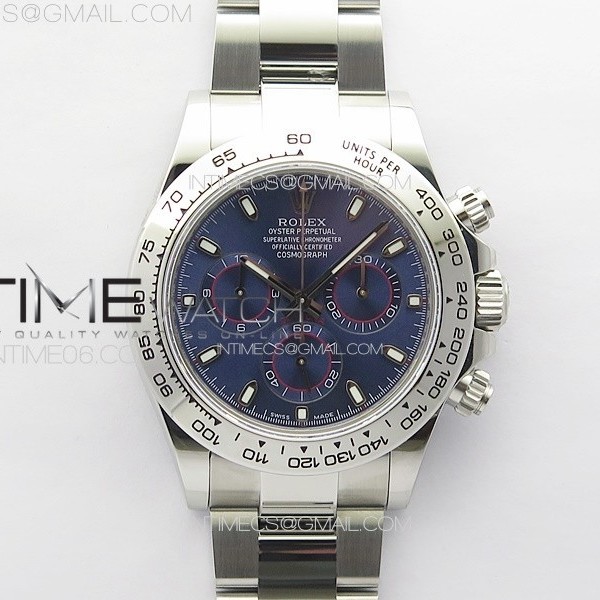 Noob공장 롤렉스 스틸 데이토나 블루다이얼 브레이슬릿 눕 Daytona 116509 904L Noob 1:1 Best Edition Blue Dial on 904L SS Bracelet SA4130