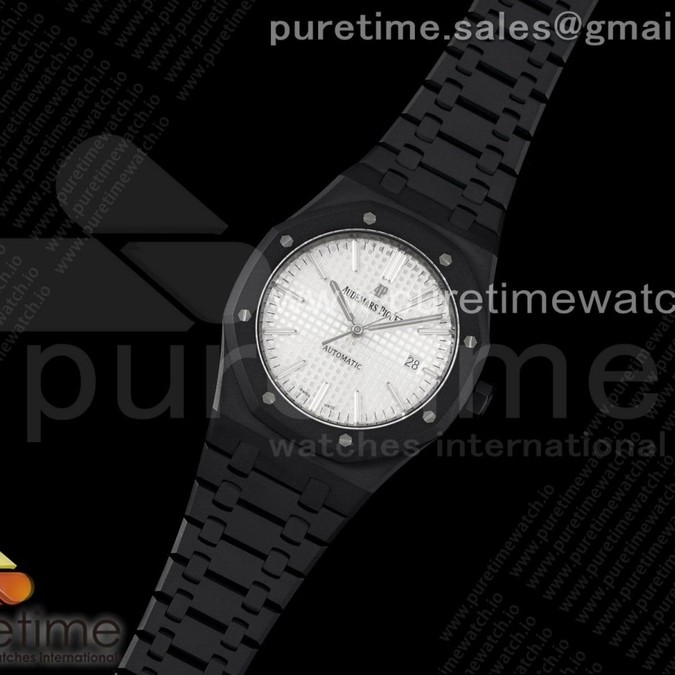 ZF공장 15400 DLC 화이트다이얼 Royal Oak 41mm 15400 DLC ZF 1:1 Best Edition White Textured Dial on DLC Bracelet A3120