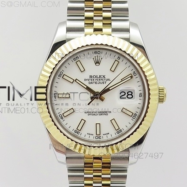 BP공장 V2 롤렉스 데이저스트2 콤비 화이트다이얼 바인덱스 Rolex DateJust2 SS&YG White Dial Bar Index 신형브레스렛