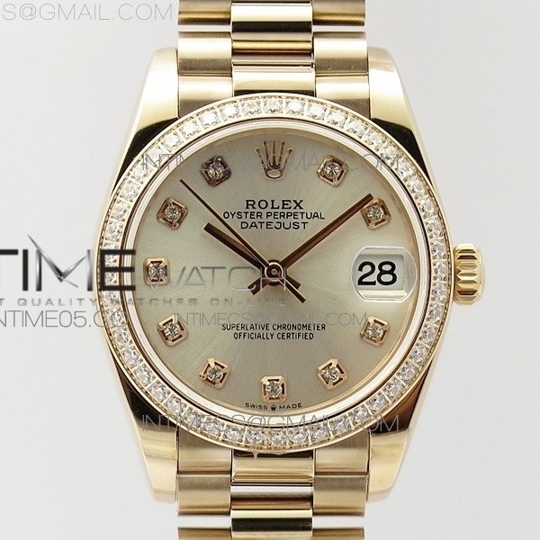 BP공장 롤렉스 데이저스트 31 로즈골드금통 실버다이얼 브레이슬릿2813 Datejust 31mm 278275 RG Dia Bezel Silver Crystal Markers Dial on RG President Bracelet