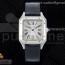 IWS공장 까르띠에 산토스 뒤몽 31.4 스틸 실버다이얼 네이비가죽스트랩 Santos Dumont 31.4mm IWSF Best Edition Silver Dial on Blue Leather Strap Quartz