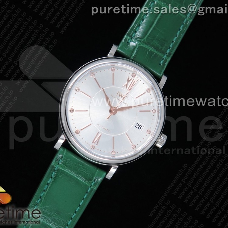 MF공장 IWC 포르토피노 37MM 실버다이얼 악어스트랩 Portofino Automatic 37 SS Silver Dial on Green Crocodile Strap A35111