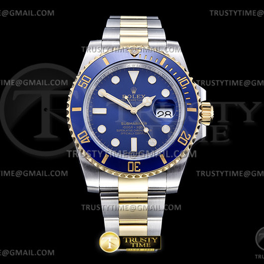 CLEAN공장 롤렉스 서브마리너 청콤 116613LB 3135무브먼트 클린공장 CleanFactory Rolex Submariner Two Tone Blue Dial 116613LB 클린