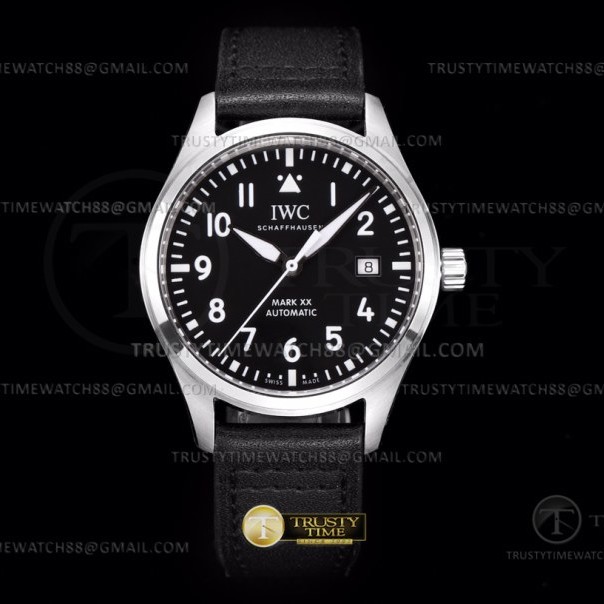 AO공장 IWC 마크20 스틸 블랙다이얼 블랙가죽스트랩 Mark XX IWC328201 SS/LE Black AOF Asia 2824