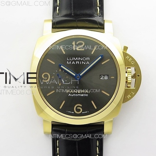 VS공장 파네라이 PAM1115 옐로우골드금통 그레이다이얼 블루핸즈 가죽스트랩 Pre Order PAM1115 RG VSF 1:1 Best Edition Blue Dial on Blue Leather Strap P.9010 Super Clone SB공장
