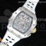 KV공장 리차드밀 RM11-03 스틸 크리스탈스켈레톤다이얼 화이트레이싱러버스트랩 RM11-03 SS Crystal Skeleton Dial on White Racing Rubber Strap A7750