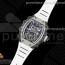 RM공장 리차드밀 RM21-05 투어빌론 카본케이스 그레이투톤 화이트 러버스트랩 RM21-01 SS Tourbillon RMF Best Edition Skeleton Dial on White Rubber Strap