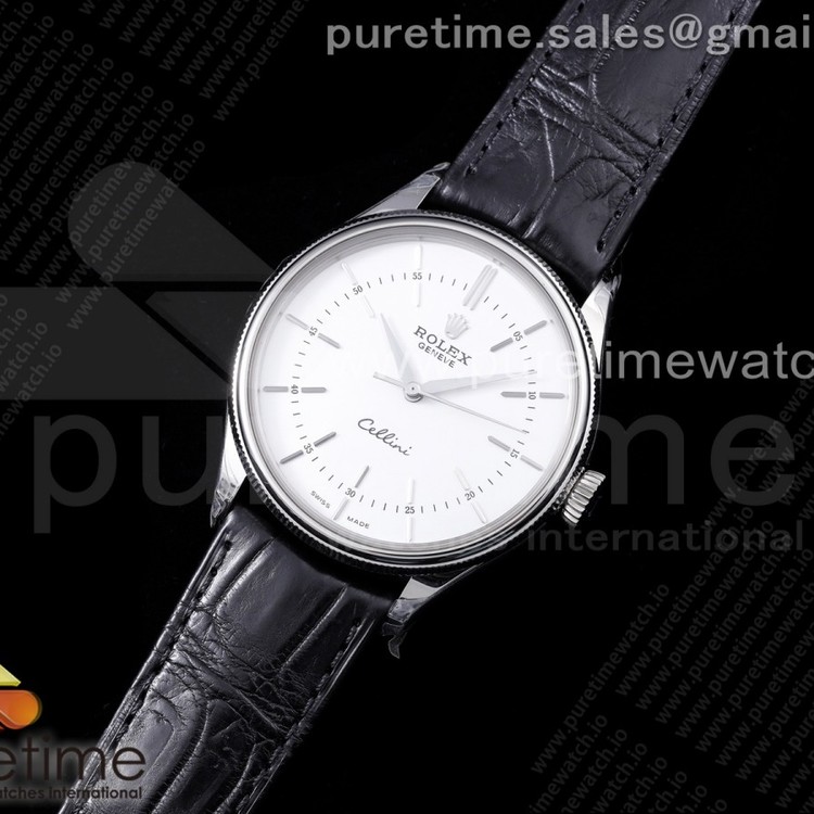 GM공장 롤렉스 셀리니 50509 화이트다이얼 가죽스트랩 Cellini 50509 SS White Dial Stick Markers on Black Leather Strap SA3132