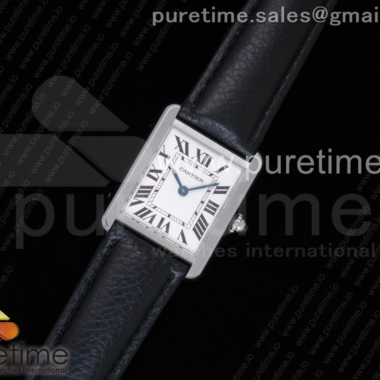 GP공장 까르띠에 탱크솔로 24MM Tank Solo SS White Dial on Black Leather Strap Ronda Quartz