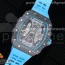 V9공장 리차드밀 RM53-01 뚜르비용 카본 스켈레톤다이얼 러버스트랩 RM 53-01 Real Tourbillon Pablo Mac Donough on Blue Rubber Strap