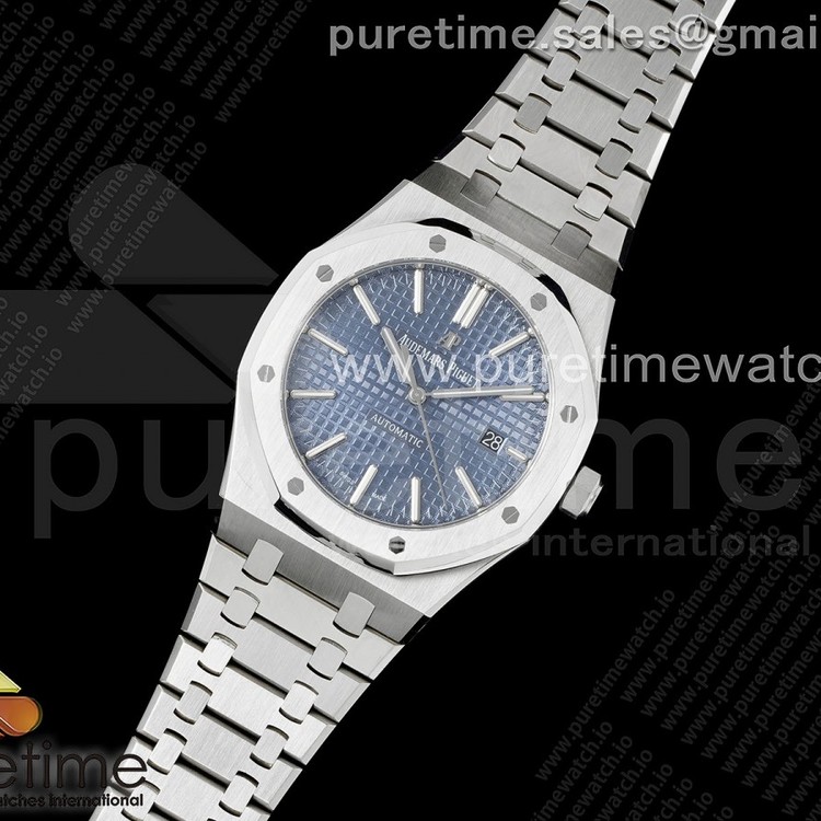 RSF공장 오데마피게 로얄오크 15400 스틸 블루다이얼 브레이슬릿 Royal Oak 41mm 15400 SS RSF 1:1 Best Edition Blue Textured Dial on SS Bracelet A3120 Super Clone